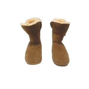 Bearpaw Women's Abigail Brown Wool Suede Mid Calf Winter Boots Size Size 9